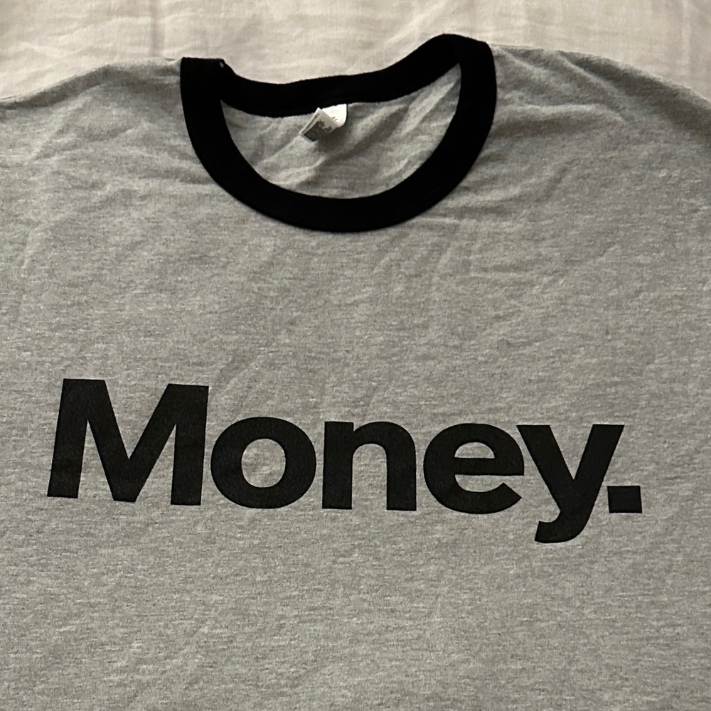 TECH SWAG American Apparel Gray T-Shirt with Black Trim - Size XL
